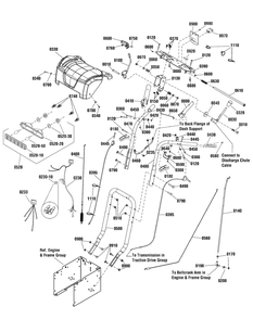 Handles And Controls Group Diagram and Parts List for 1696230-00-CH842100SE  Briggs and Stratton Snow Blower